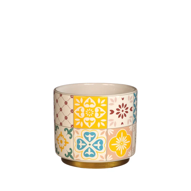Pot Faro Ø9,5 h.8,5 cm blue-yellow