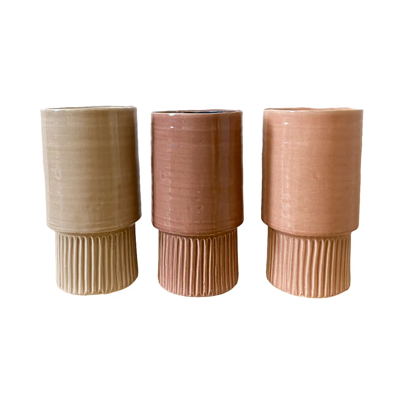 Vase ceramic Ø14x28cm Pink mix