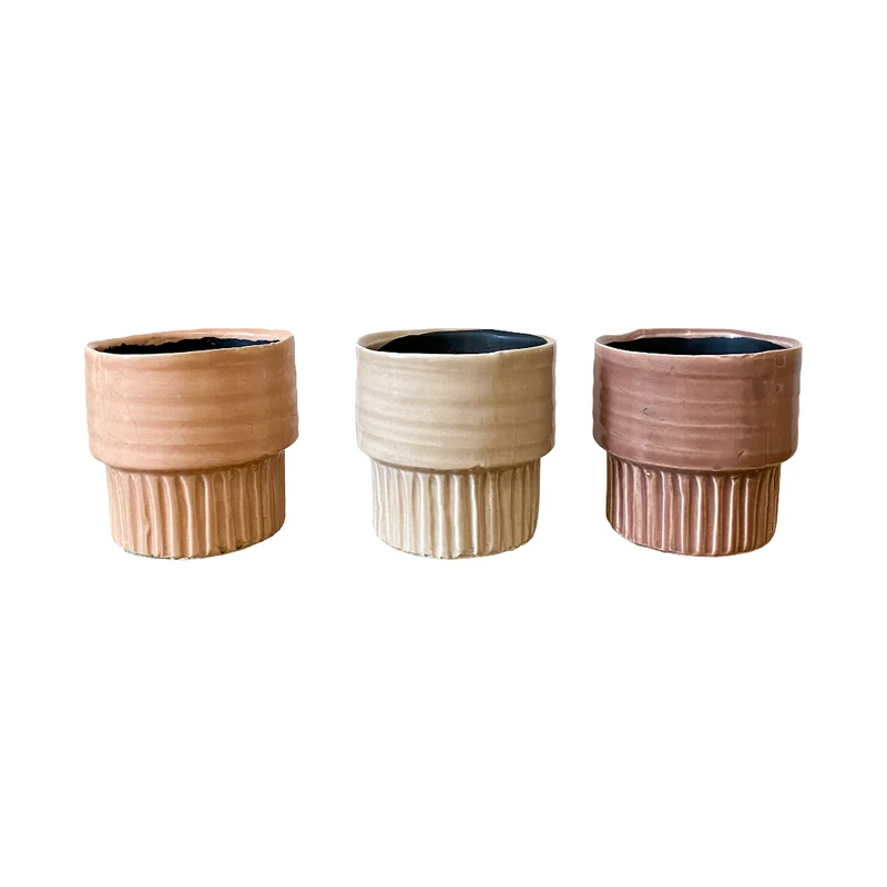 Planter ceramic Ø11x10.5cm Pink mix
