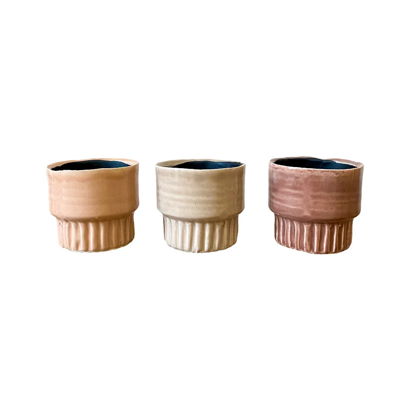 Planter ceramic Ø8.2x7.5cm Pink mix