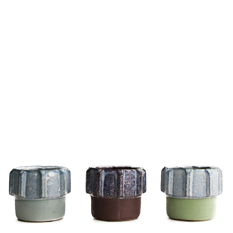 Planter ceramic Ø8x7.5cm Mixed Blue