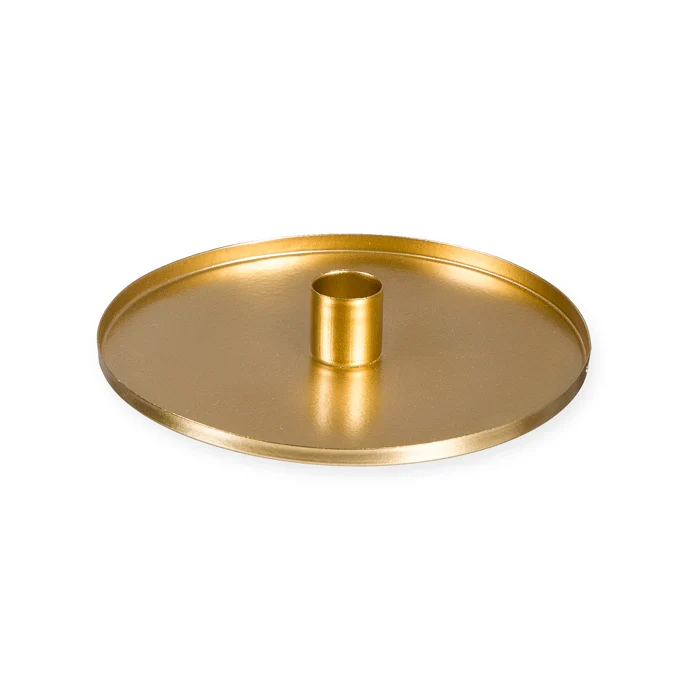 Metalen kaarshouder Ø 16 cm goud