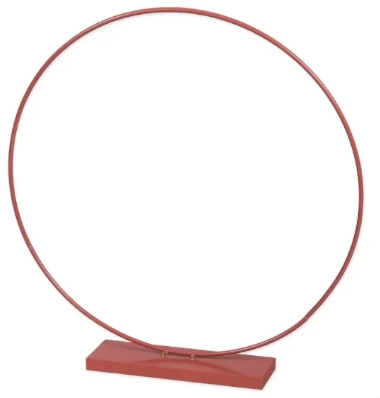 Metalen ring op houten voet Ø 35 cm Rosewood