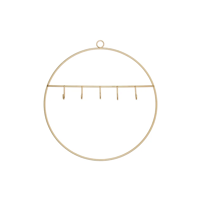 Metalen ring met haakjes Ø 30 cm Goud