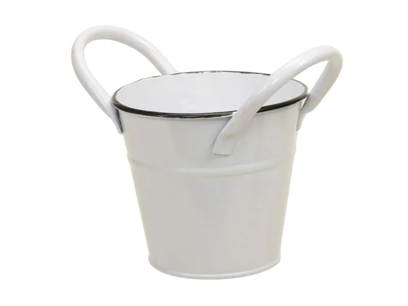 metal basket w/ears white Ø 11x10 cm