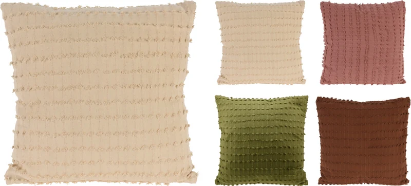 KUSSEN 45X45CM KATOEN 4 KLEUREN ASSORTIE