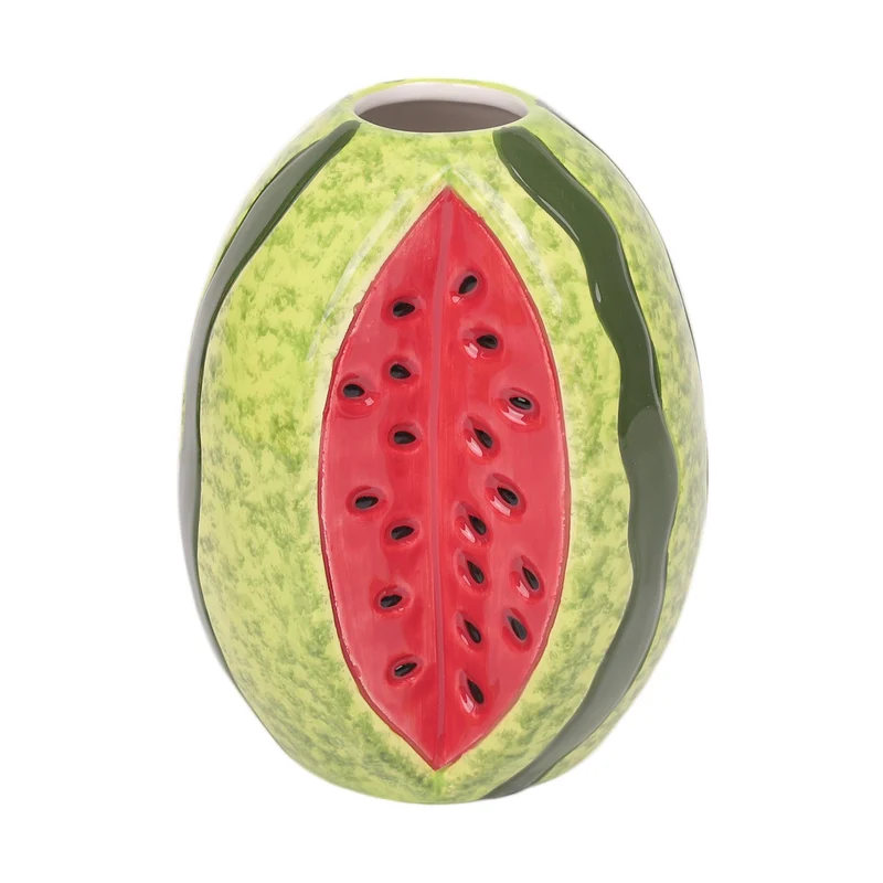 Vase Watermelon 14x13x18cm Green/Red
