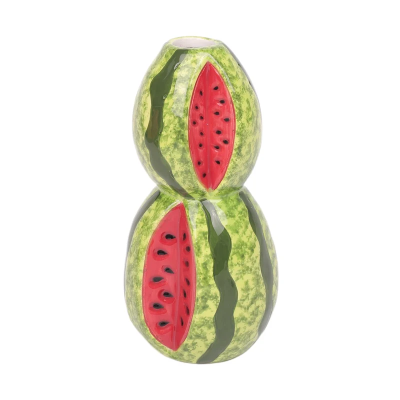 Vase Watermelon 10x9x18cm Green/Red