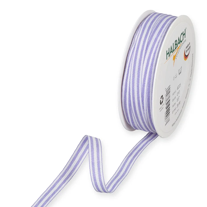 Rol Strip linten 10mm 35mtr lavender/white