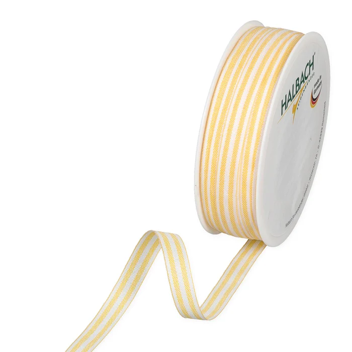 Rol Strip linten 10mm 35mtr yellow/white