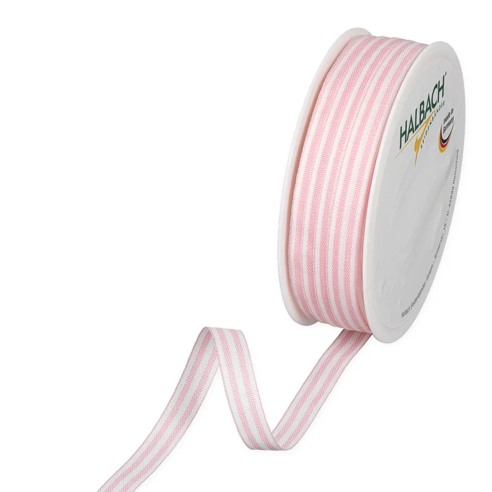 Rol Strip linten 10mm 35mtr pale pink/white