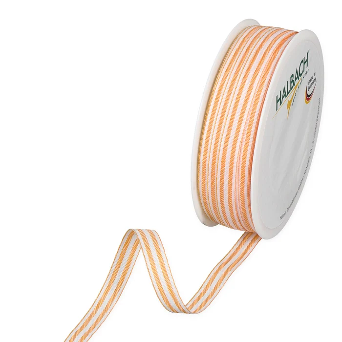 Rol Strip linten 10mm 35mtr orange/white