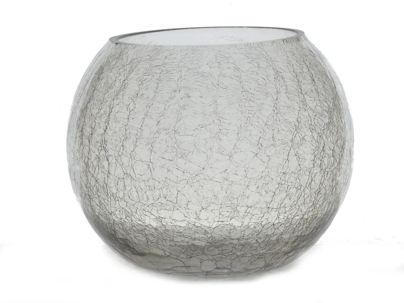 Tealight glass Ø22x17 Crackle Pebble