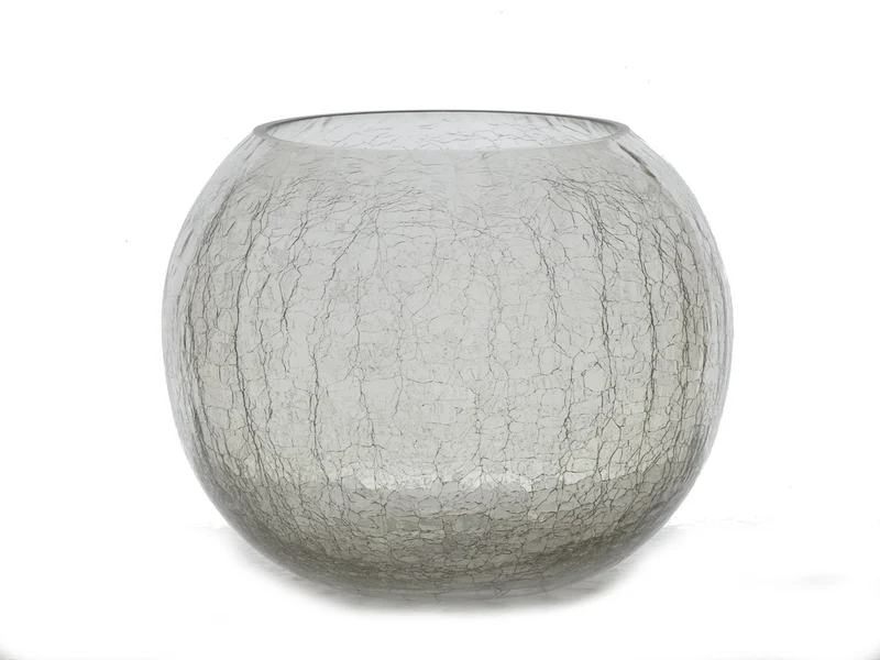 Tealight glass Ø20x16 Crackle Pebble