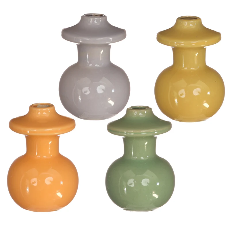 Maud vaas h.12 Ø8 cm 4 assortie kleuren