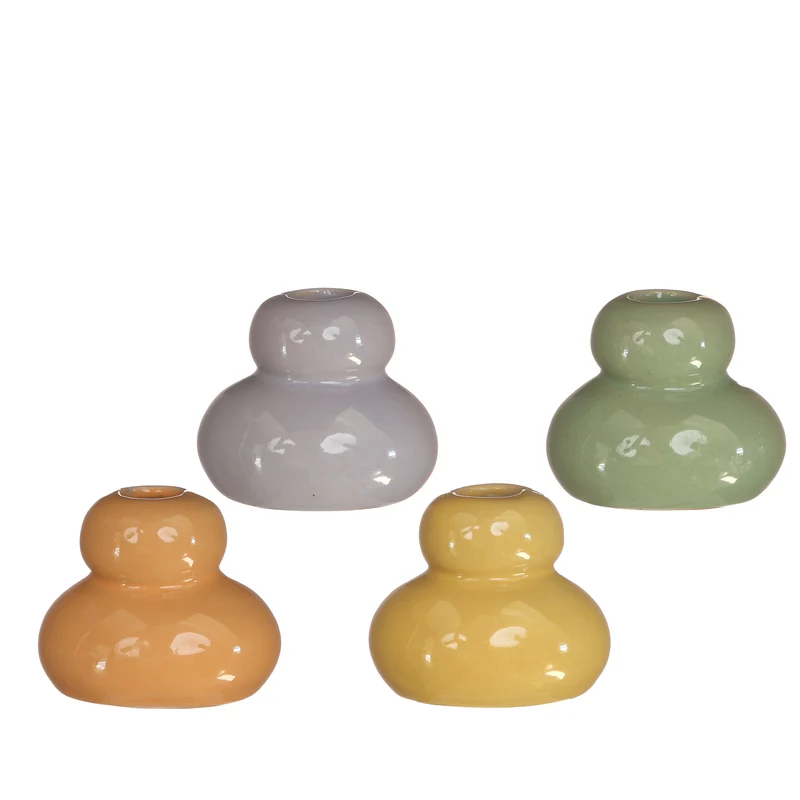 Pebble vaas h.6 Ø7 cm 4 assortie kleuren