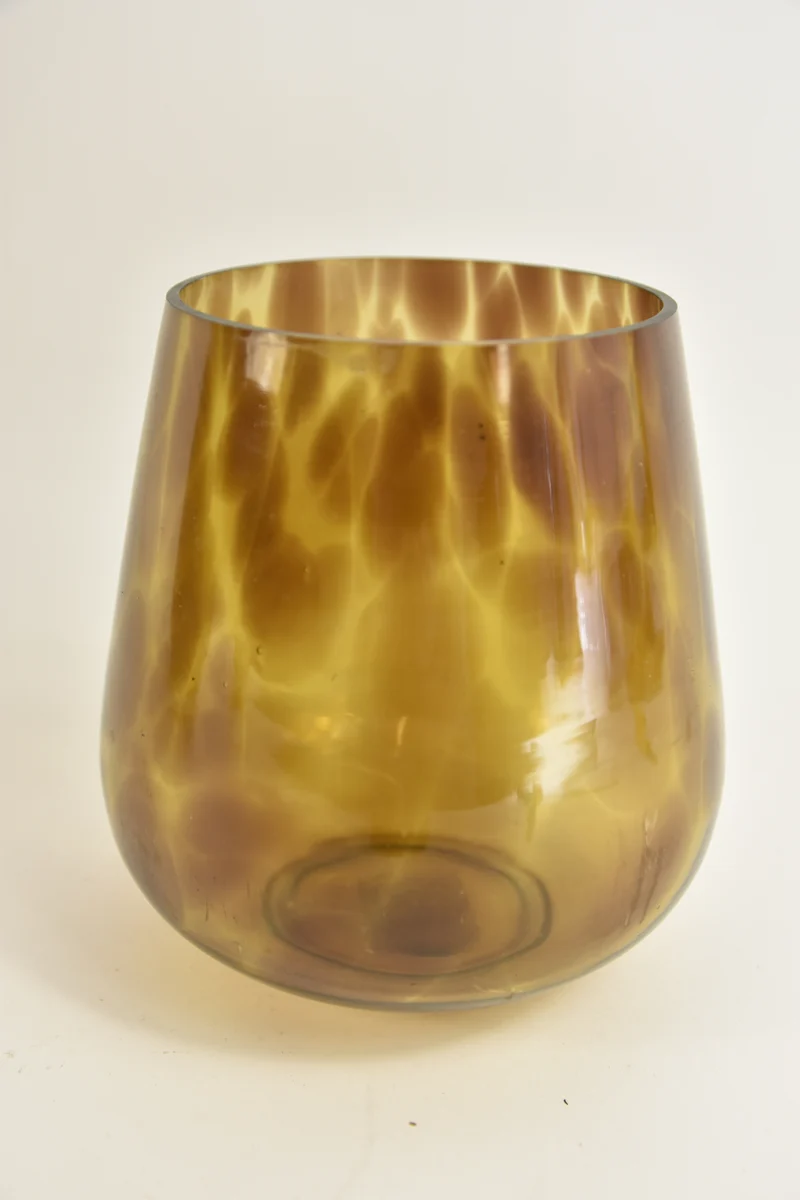 pc. 1 glass vase "leopard" brown Ø 15x16 cm