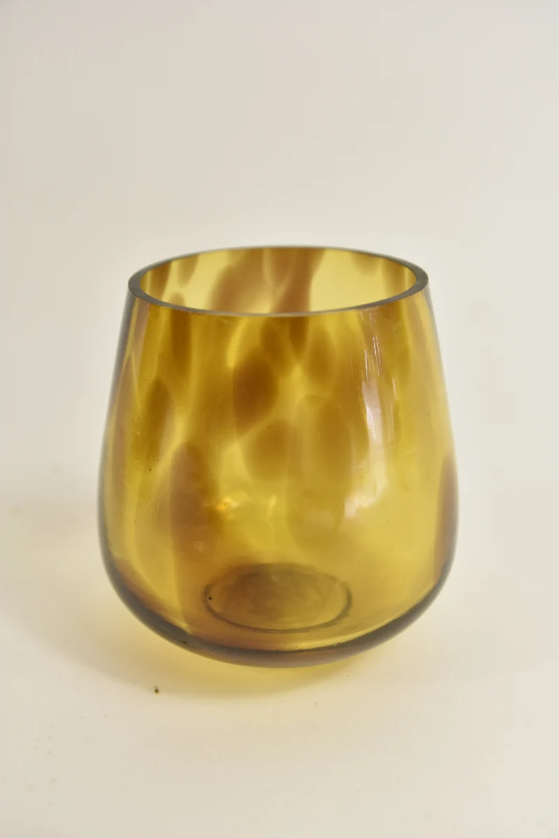 pc. 1 glass vase "leopard" brown Ø 10x10 cm