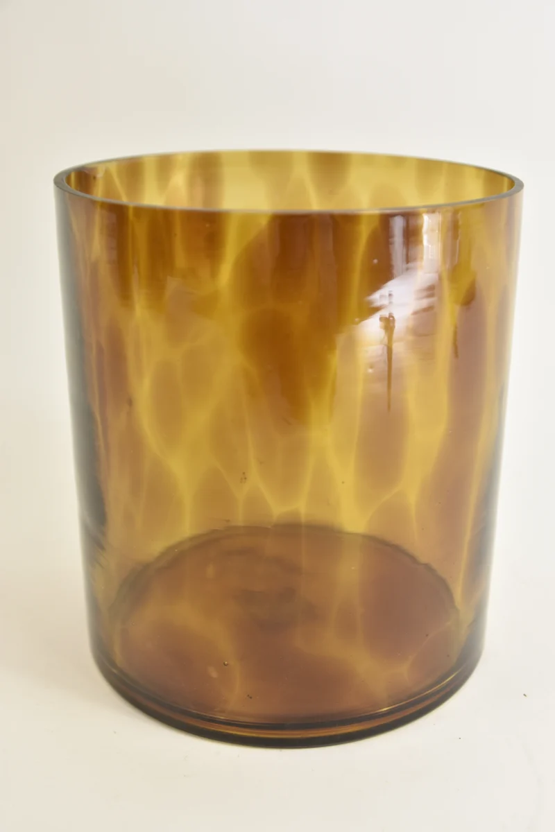 pc. 1 glass vase "leopard" brown Ø 15x17 cm