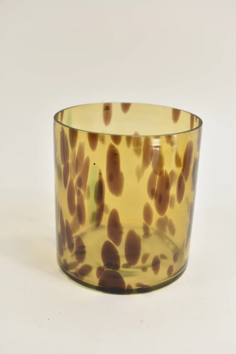 pc. 1 glass vase "leopard" brown Ø 10x11 cm