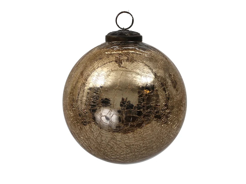 pc. 1 glass ball 'crackled' gold Ø15cm