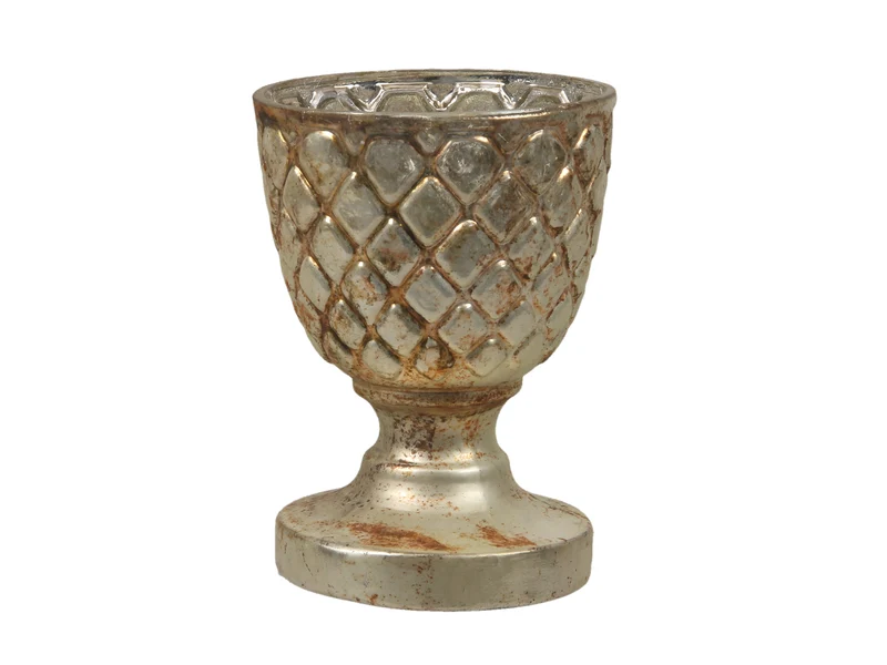 pc. 1 t-light holder/foot brown Ø 10x13 cm Glass