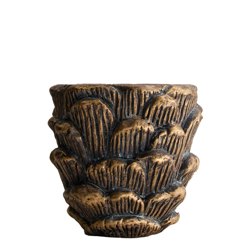 Planter cement Ø16.5x15cm Bronze