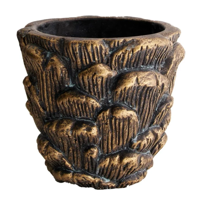 Planter cement Ø18.5x17.5cm Bronze