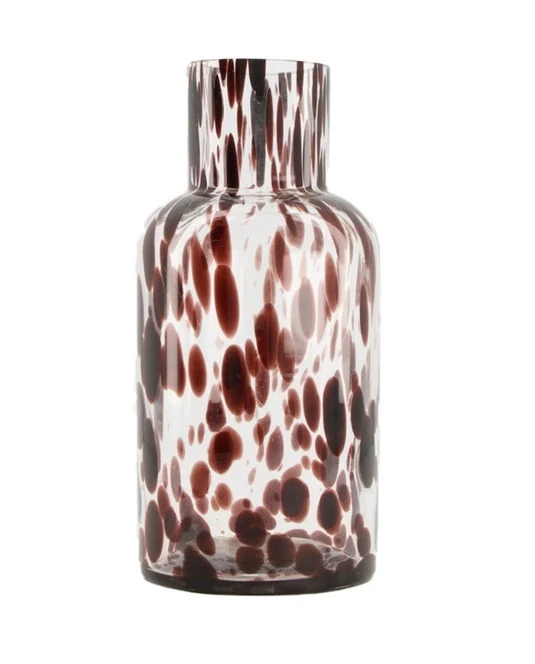 Vase glass ''Turtle'' Ø11x23cm Brown