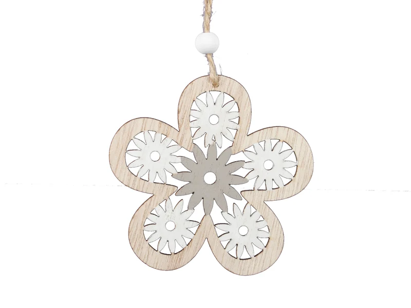 pb. 6 flowers/hanging grey/white Ø8 cm