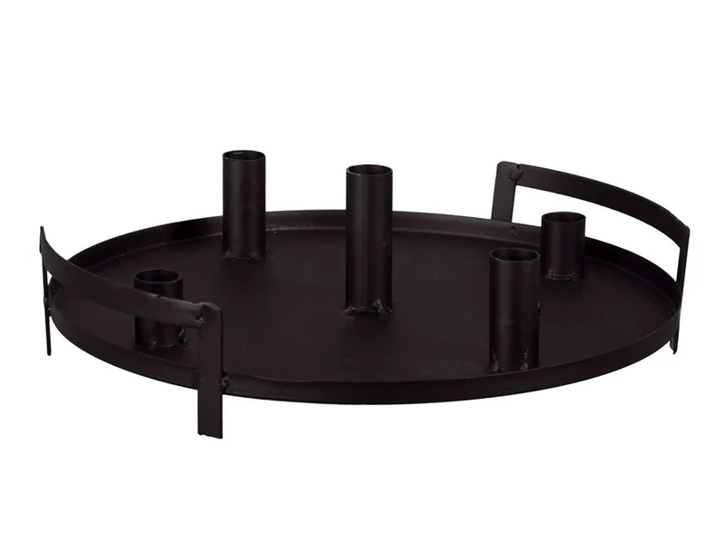 pc. 1 metal candle holder (4) black Ø 30x10 cm