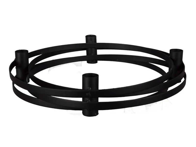 pc. 1 metal candle holder (4) black Ø25x6cm