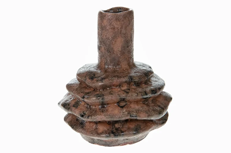 Vase ceramic Ø10x13.5cm Black/Grey
