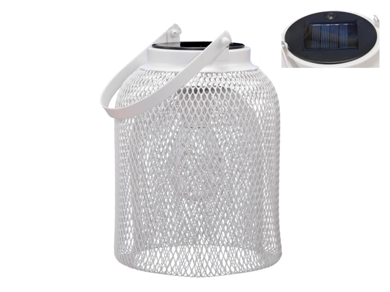 pc. 1 metal light/solar white Ø15,5x23 cm