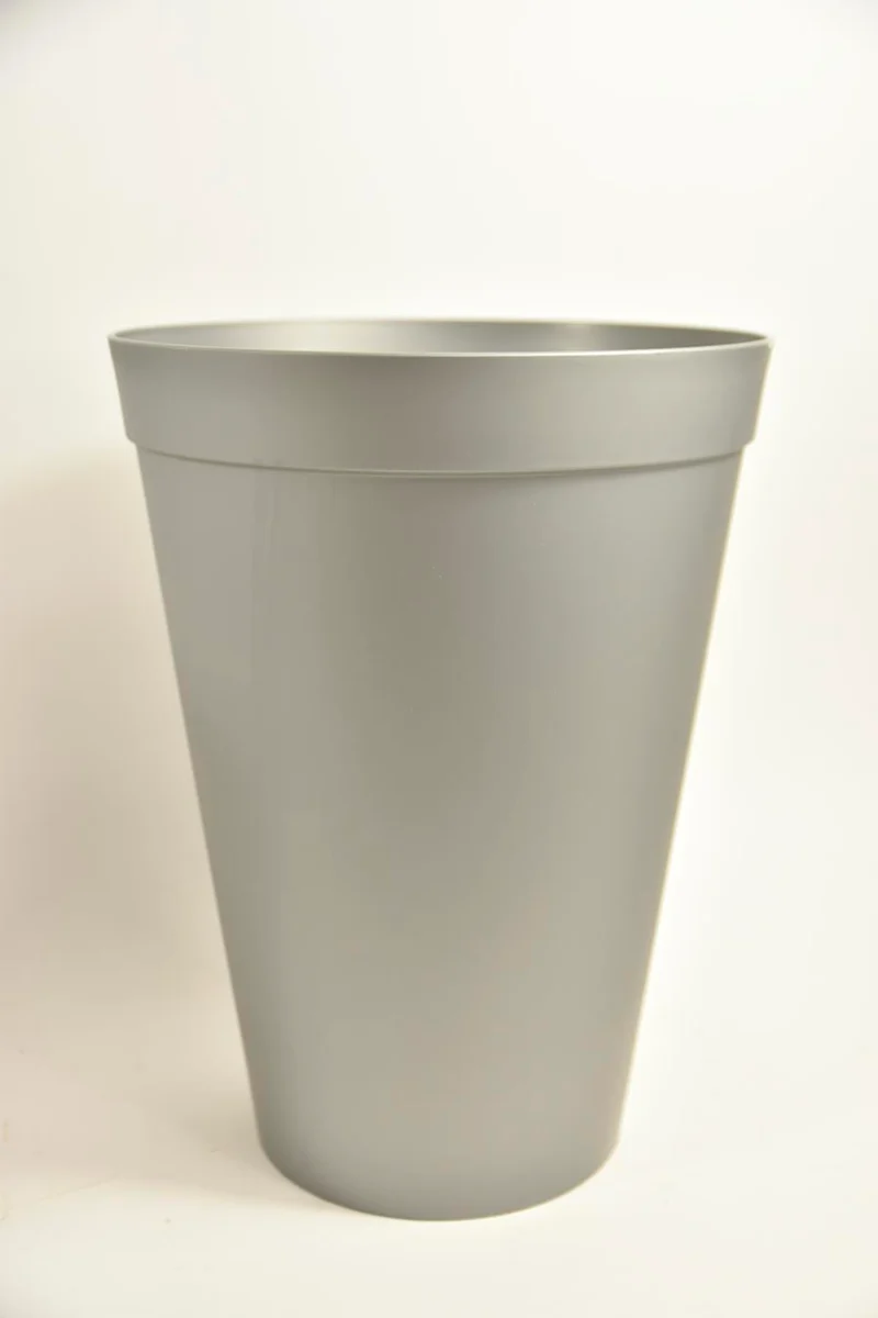 Gebruiksvaas kunststof grijs 17 liter Ø30x40cm