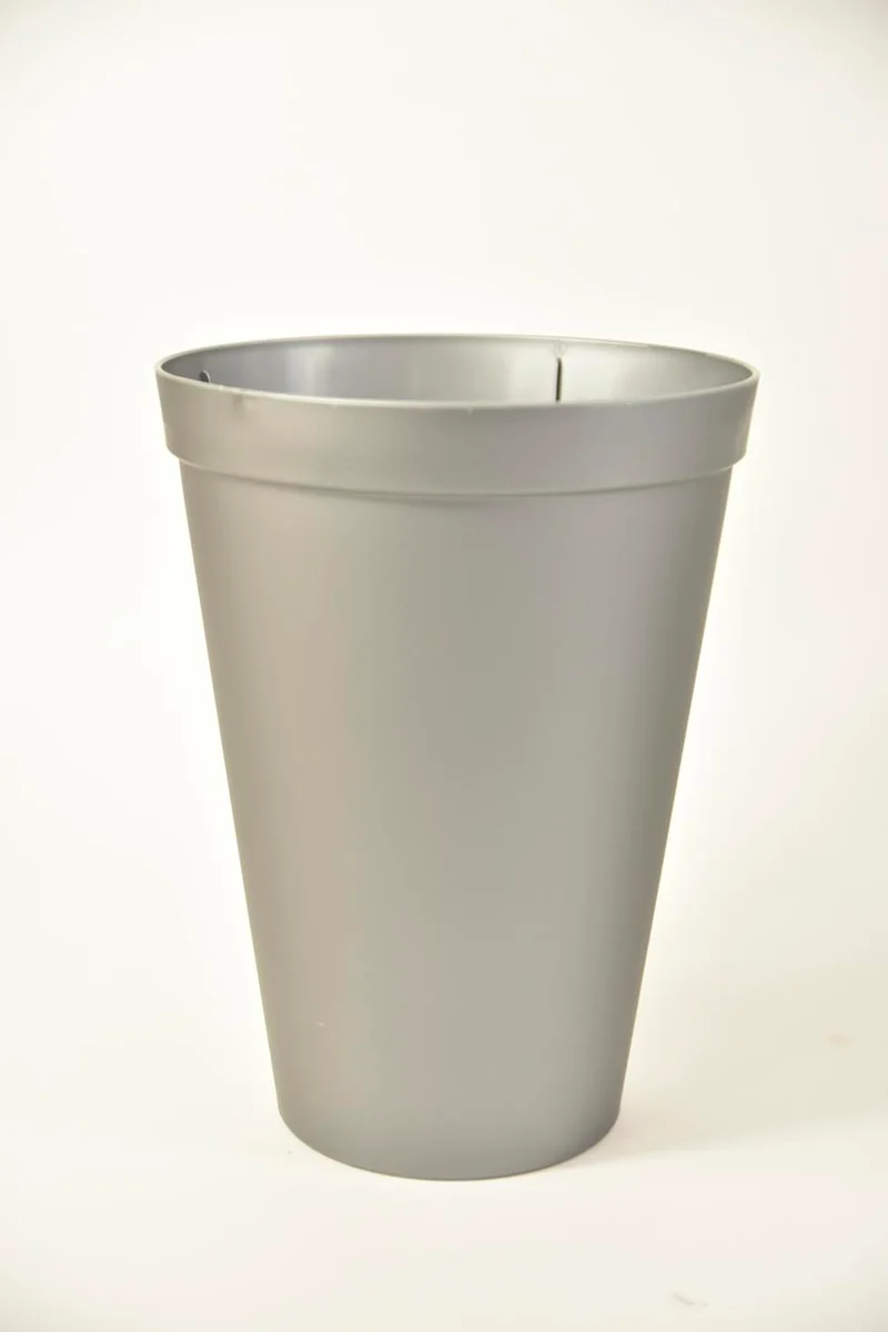 Gebruiksvaas kunststof grijs 5 liter Ø20x27cm