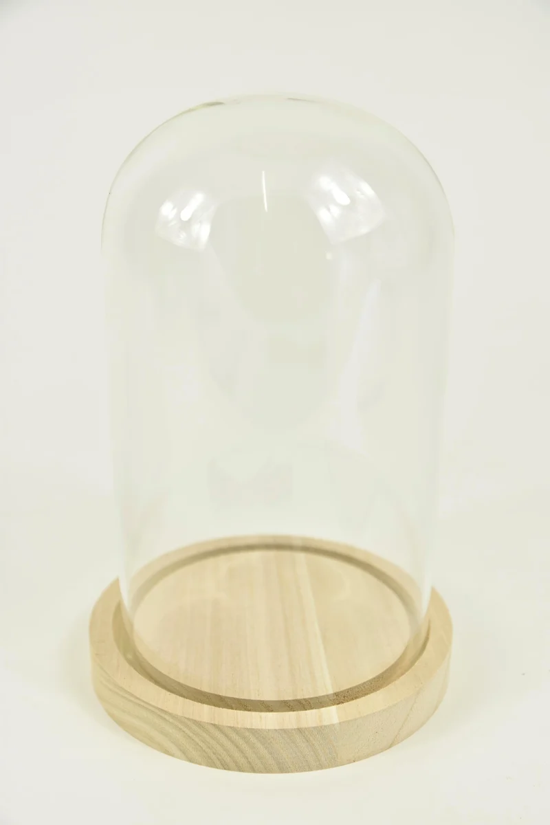 Stolp met houten voet Ø14 hoogte 21 cm