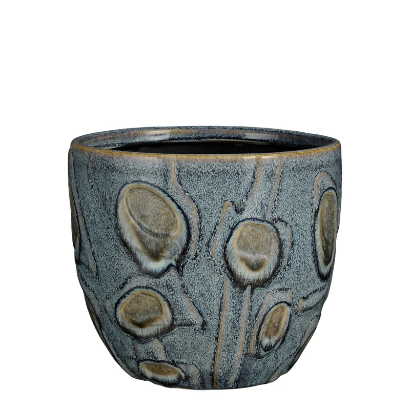 Helma pot rond blauw - h19xd21,5cm
