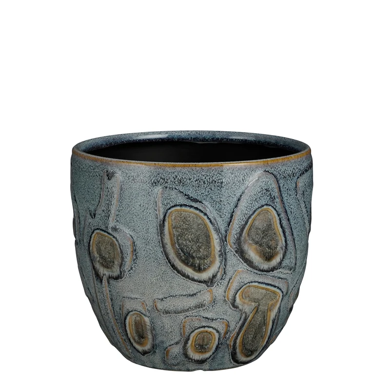 Helma pot rond blauw - h18xd20cm