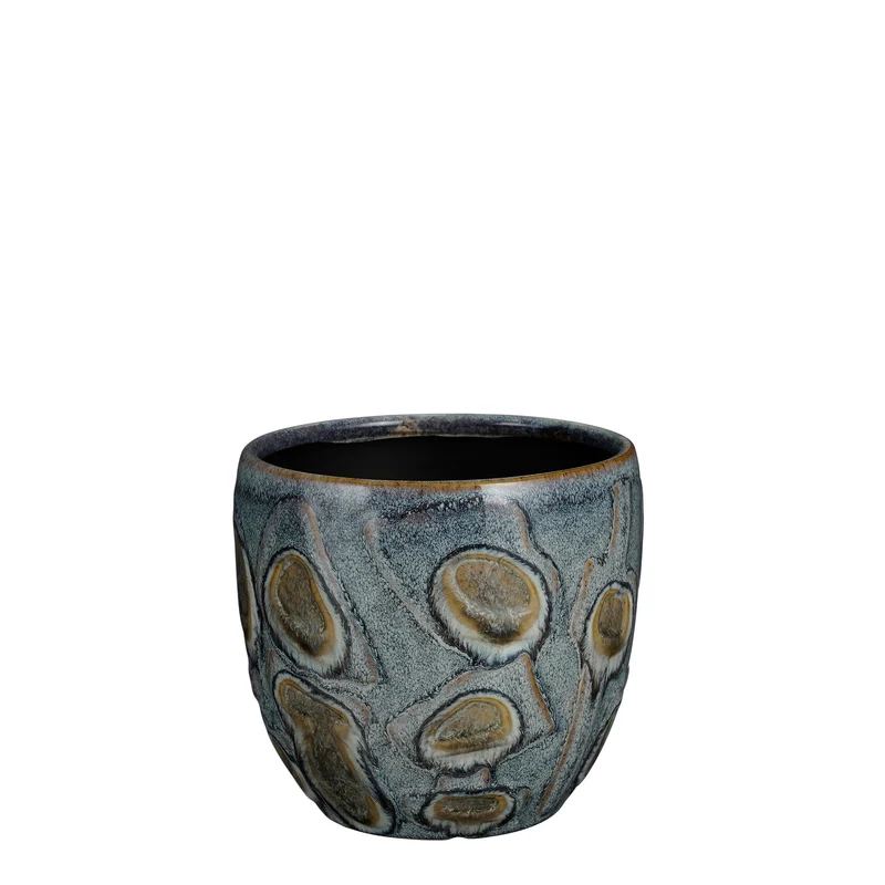 Helma pot rond blauw - h14xd15cm
