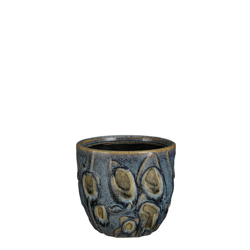 Helma pot rond blauw - h11,5xd12,5cm