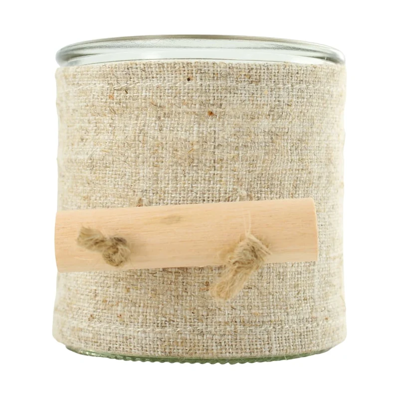 Tealight holder glass 8x9x8cm Beige