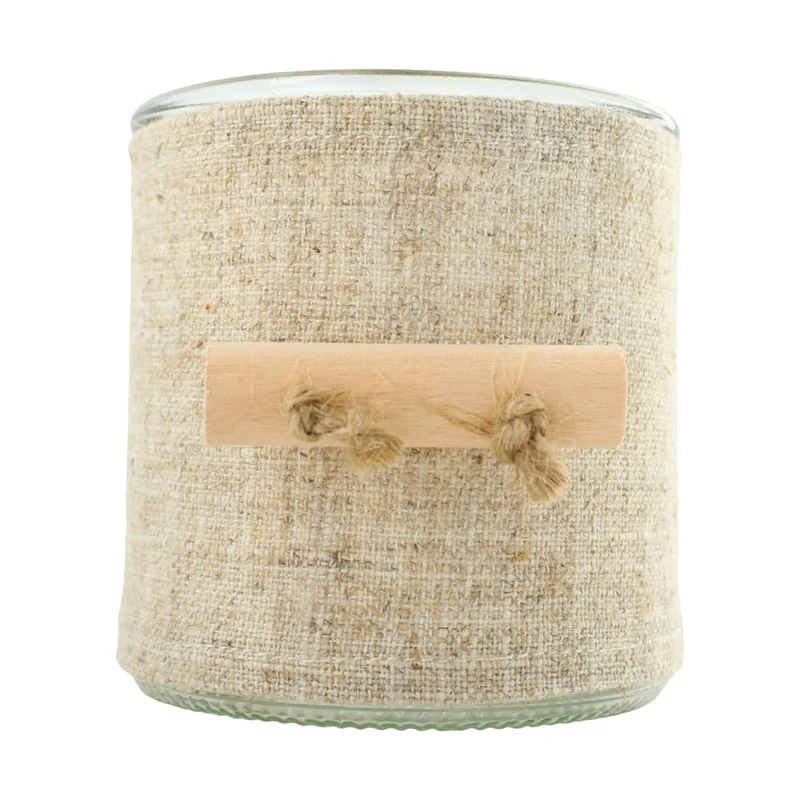 Tealight holder glass 10x11x10cm Beige