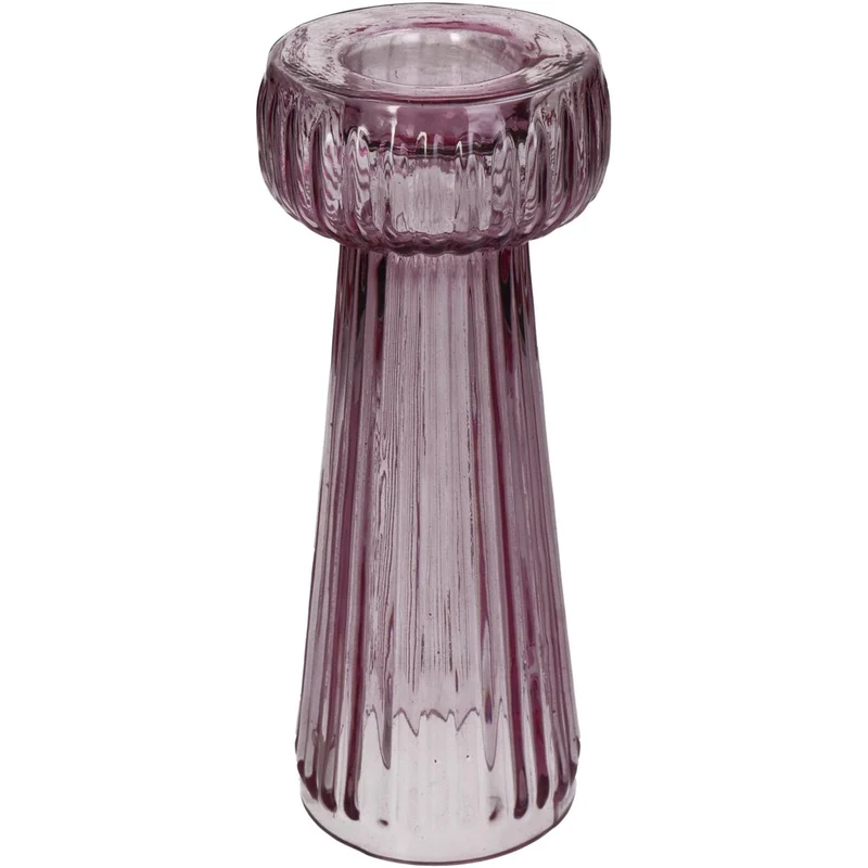 Vase Glass Pink 7.5x7.5x20cm