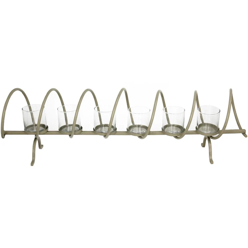 Candle Holder Iron Beige 80x15x21cm
