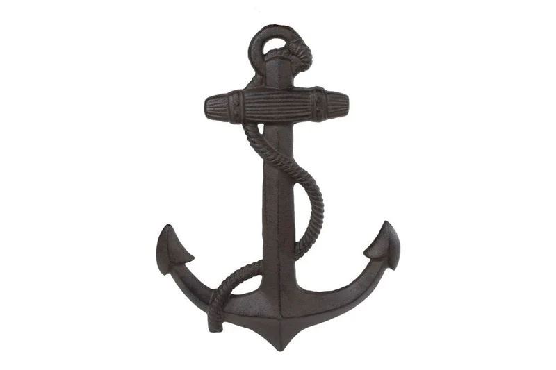 Wanddecoratie "Anchor" L bruin gietijzer 32x1x43cm