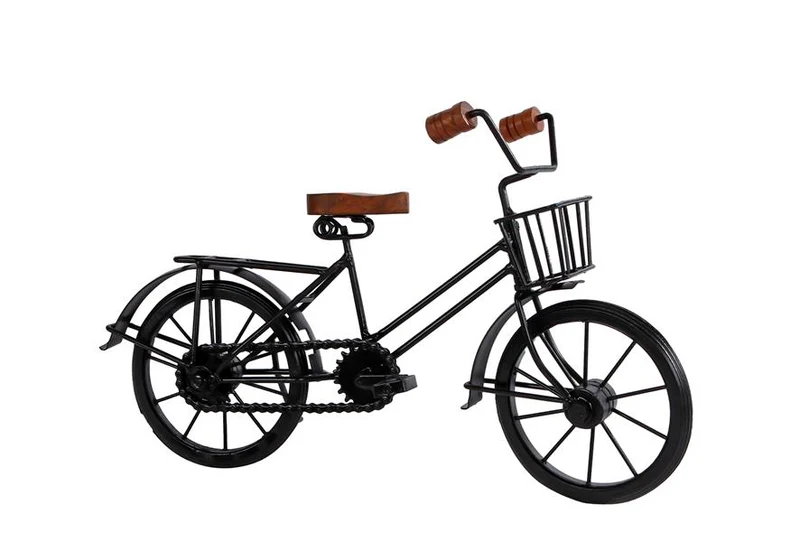 Sculptuur fiets "Gazelle" XS zwart 2 assortie metaal 37x11x21cm