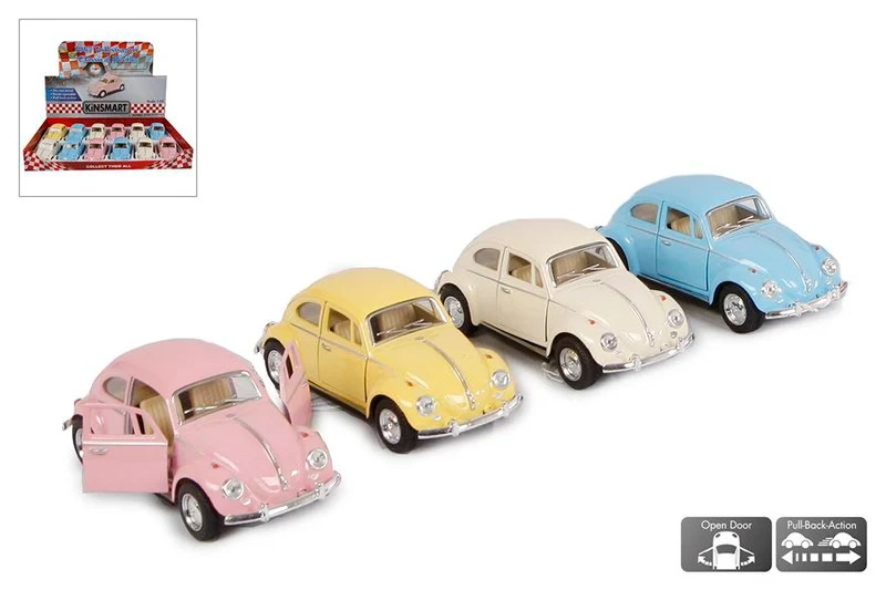 Kinsmart VW classical beetle 1967 dc pb 4 assortie pastelkleur