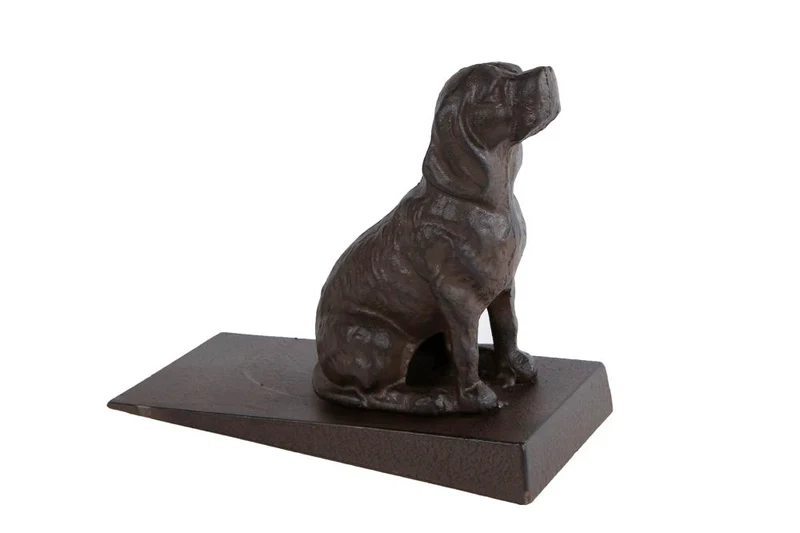 Deurstopper "Dog" antiek bruin metaal 22,5x10,5x18cm