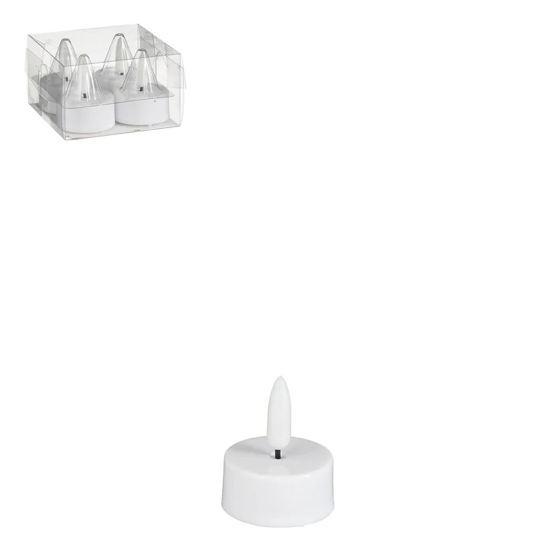 Theelicht led wit 4 stuks battery operated - h4,6xd3,8cm